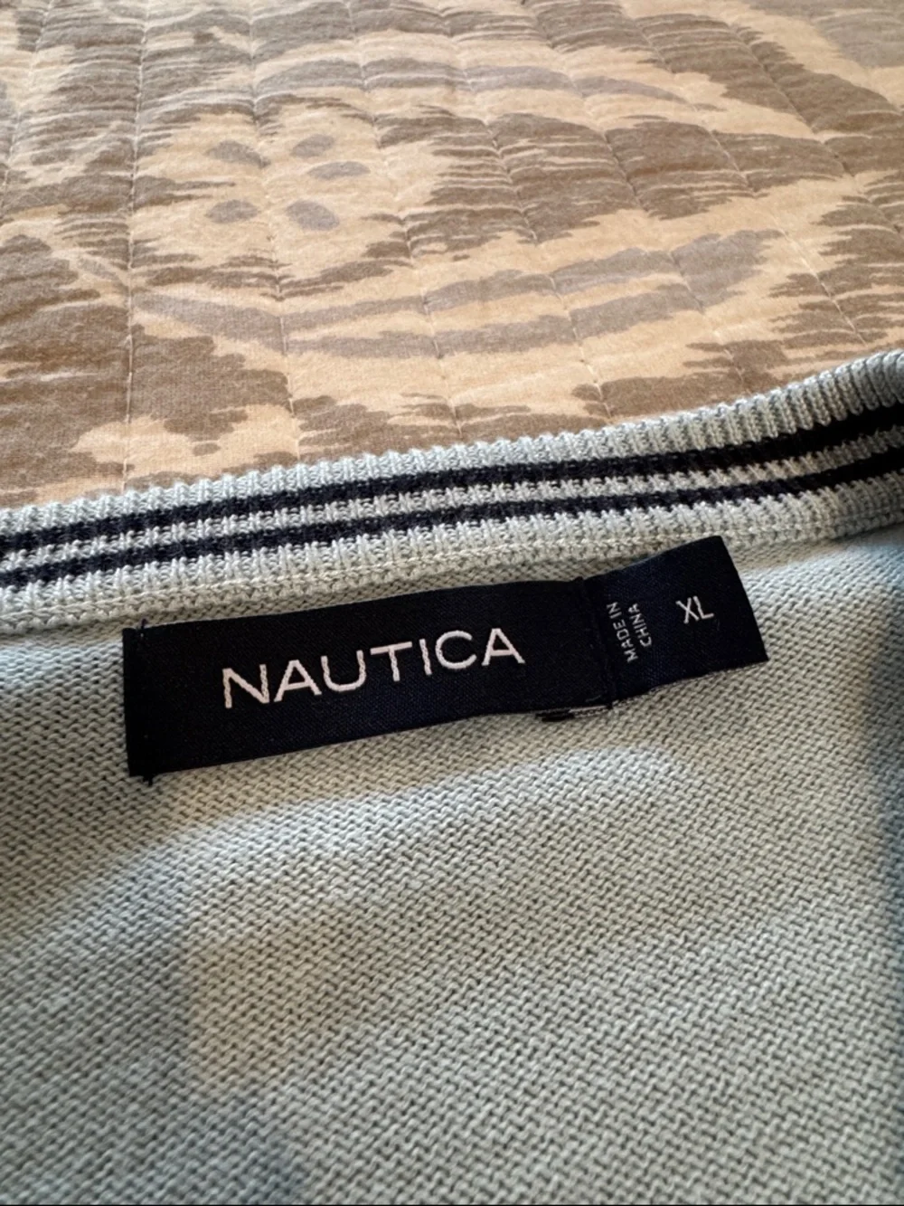 Nautica Men’s V-Neck Sweater in Pale Blue